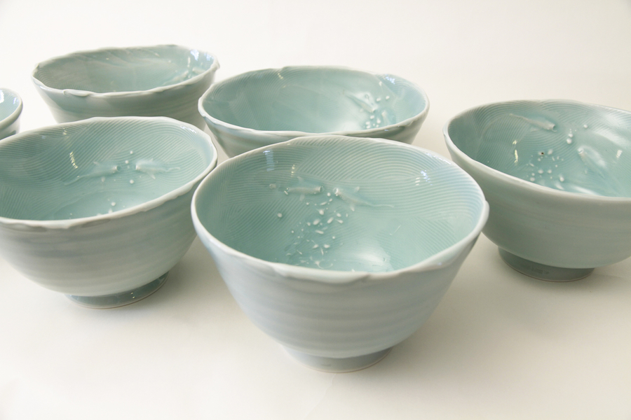 Throwing, Decorating, Sprigging and Glazing Bowls