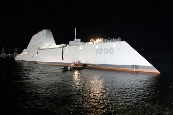 The Zumwalt-class guided-missile destroyer DDG 1000; Photo, U.S. Federal Government - Public Domain.
